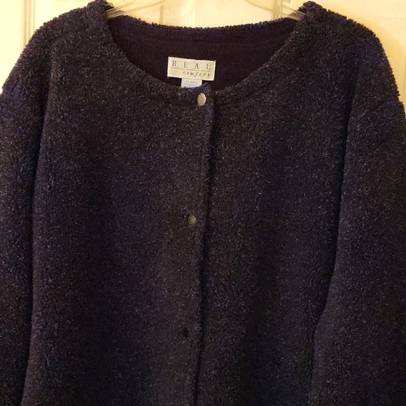 Real Comfort QVC Jackets & Blazers - Ladies Purple Heather Fleece 2X